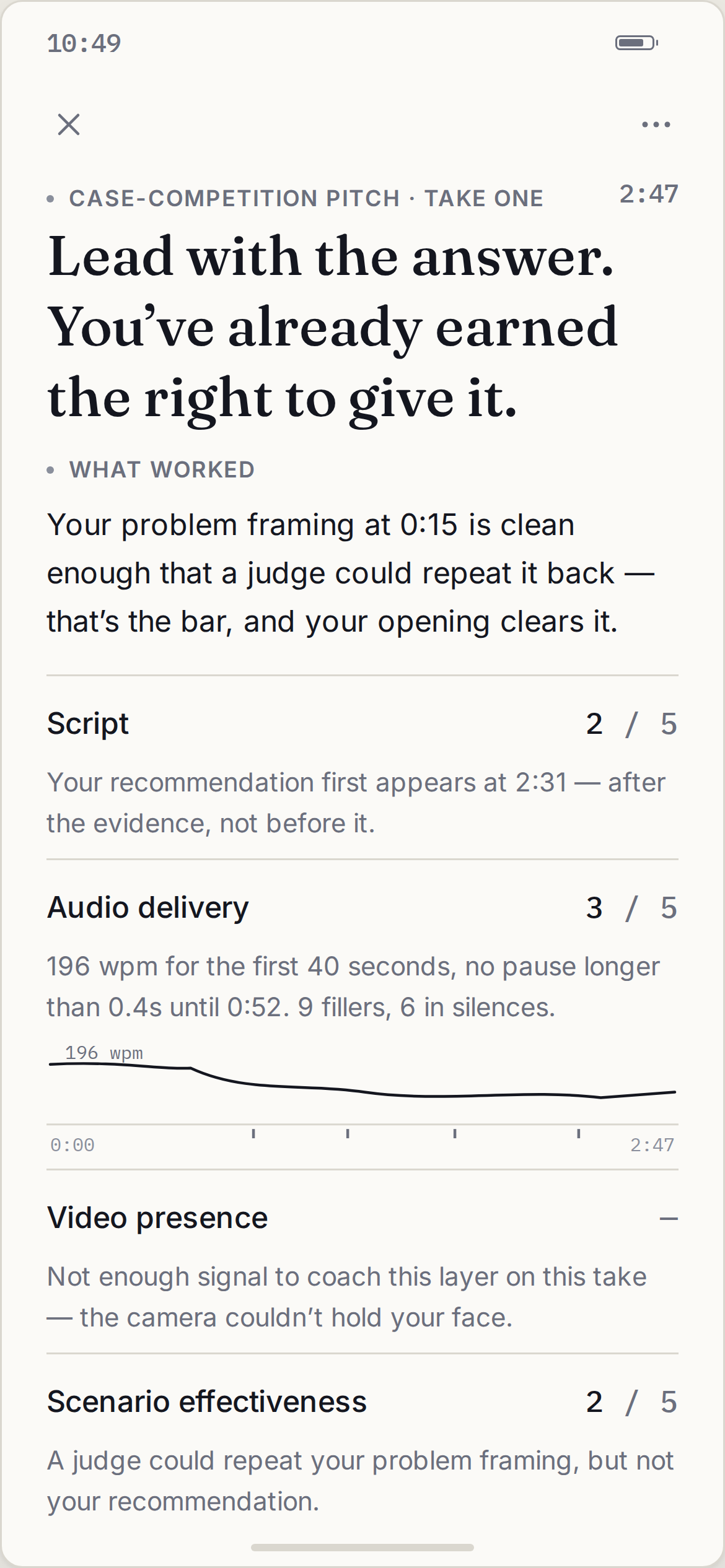 A Readiness Report in the Pedestal app