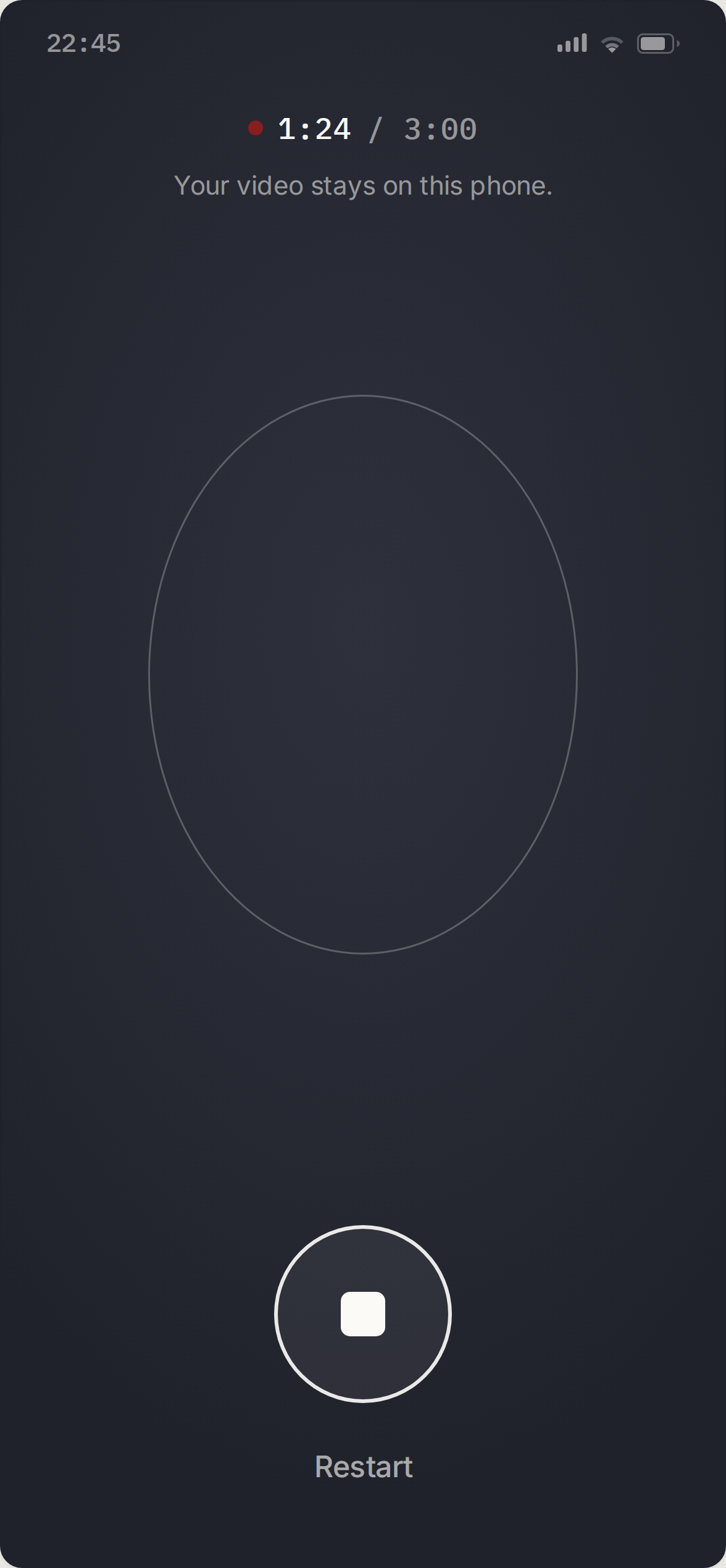 Recording a take in the Pedestal app